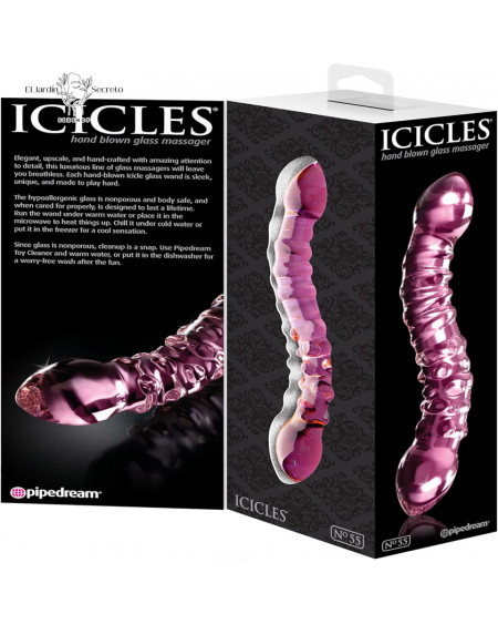 Dildo Doble de Cristal 20cm Punto G Dildo Icicles 55 Pipedream