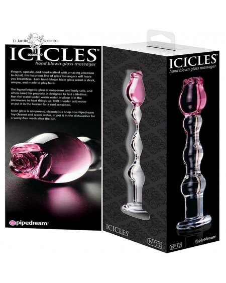 Dildo Rosa de Cristal 20cm Punto G Dildo Icicles 12 Pipedream