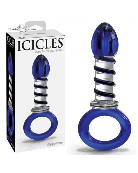 Plug Anal de cristal 10cm Plug Azul Icicles 81 Pipedream