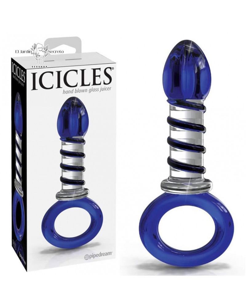 Plug Anal de cristal 10cm Plug Azul Icicles 81 Pipedream