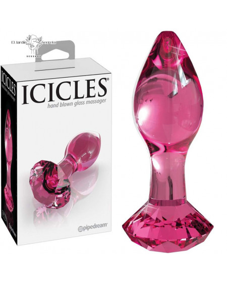Plug Anal de cristal 10cm Plug Rosa Icicles 79 Pipedream