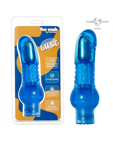 Vibrador 17cm Punto G y Clítoris Newlon Azul Fun Mob Lust