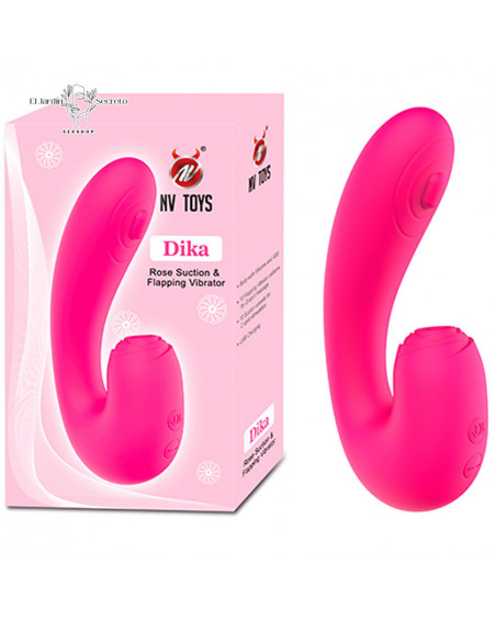 Vibrador Punto G y Succionador de Clítoris Dika Pink NV Toys