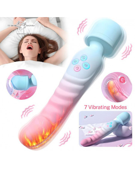 Vibrador 22cm Varita Cabeza Flexible Estimulador del punto G y Clítoris