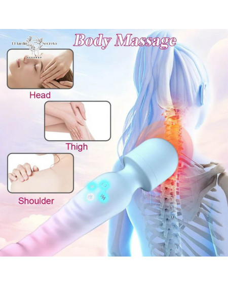 Vibrador 22cm Varita Cabeza Flexible Estimulador del punto G y Clítoris