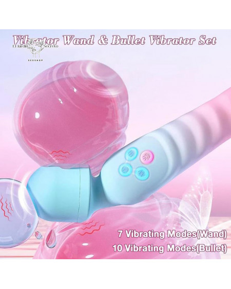 Vibrador 22cm Varita Cabeza Flexible Estimulador del punto G y Clítoris