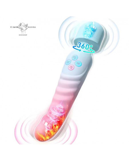 Vibrador 22cm Varita Cabeza Flexible Estimulador del punto G y Clítoris