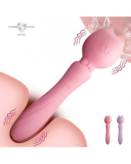 Vibrador 21cm Gatito con Cabeza Flexible punto G y Clítoris