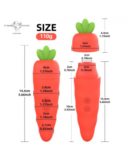 Succionador de Clítoris 14cm Zanahoria Vibrador de Clítoris