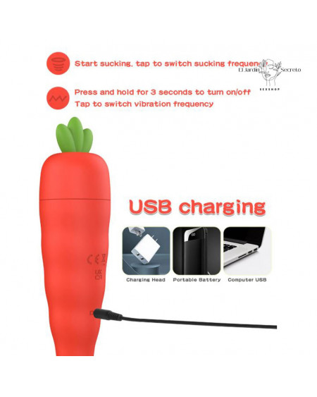 Succionador de Clítoris 14cm Zanahoria Vibrador de Clítoris
