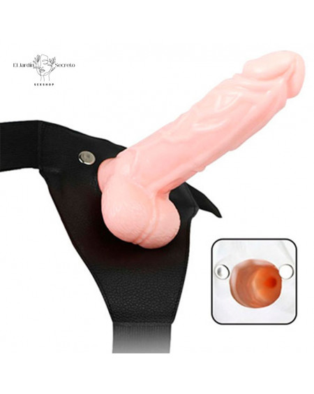 Arnés Dildo 12cm Realista Hollow Strap On With Ball Para Hombre