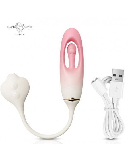 Vibrador Punto G Efecto de Digitación Palmada Flapping Silicon Rosa