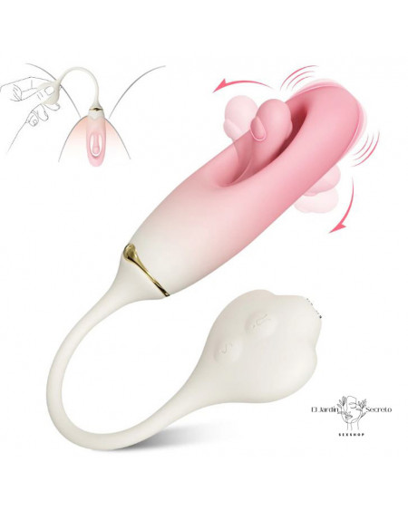 Vibrador Punto G Efecto de Digitación Palmada Flapping Silicon Rosa