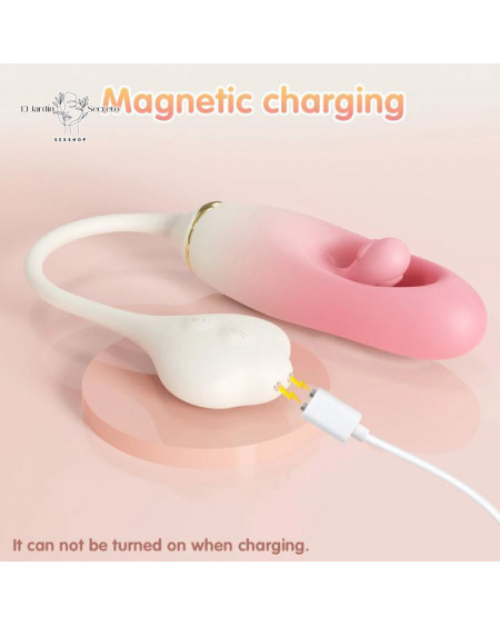 Vibrador Punto G Efecto de Digitación Palmada Flapping Silicon Rosa