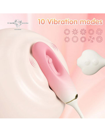 Vibrador Punto G Efecto de Digitación Palmada Flapping Silicon Rosa