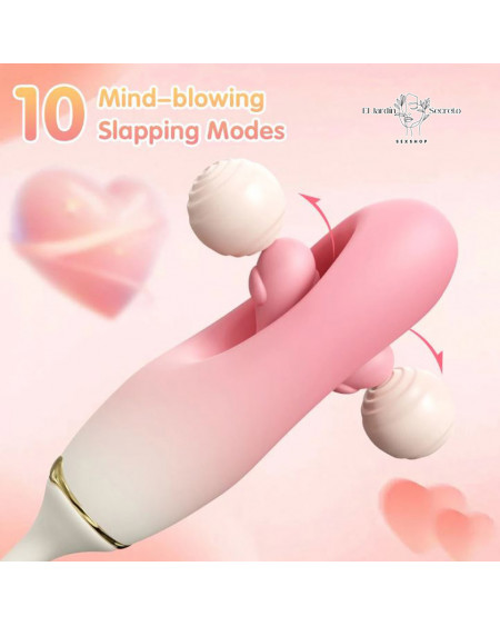 Vibrador Punto G Efecto de Digitación Palmada Flapping Silicon Rosa
