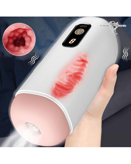 Masturbador para pene con Vibrador y Voz Succión Vibrador Recargable