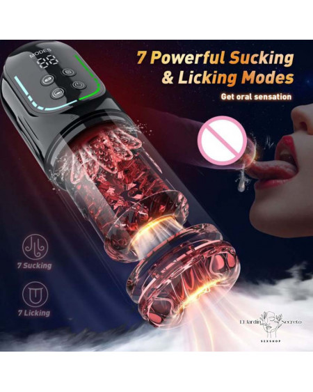 Masturbador para pene con Succión Vibración y Rotación