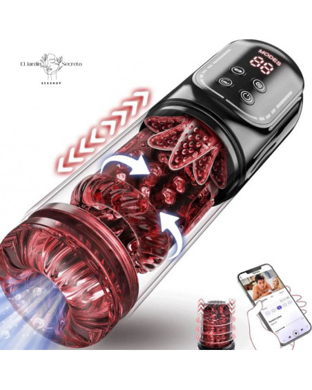 Masturbador para pene con Succión Vibración y Rotación