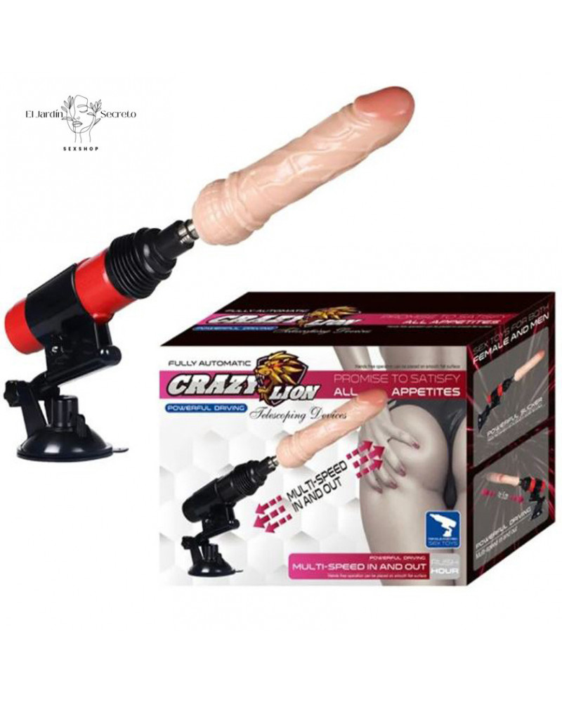 Sex Machine Maquina Sexual automática Roja con 4 Dildos
