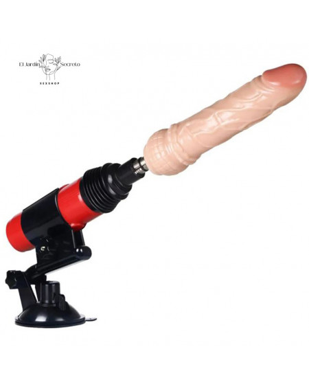 Sex Machine Maquina Sexual automática Roja con 4 Dildos