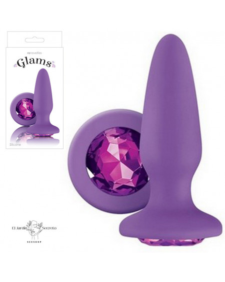 Plug Anal 10 cm Plug Silicon para sexo anal Glams Purple Gem