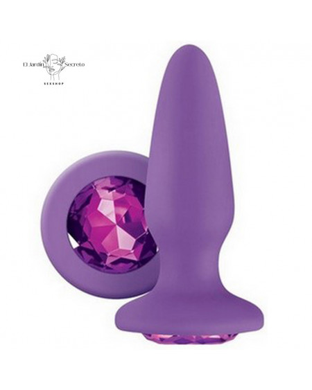 Plug Anal 10 cm Plug Silicon para sexo anal Glams Purple Gem