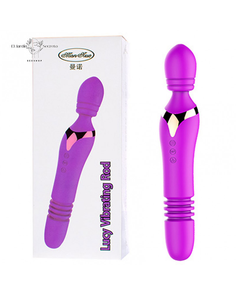 Vibrador 25cm Punto G retráctil efecto calor Lucy Vibrating Rod