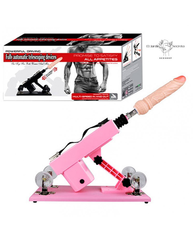 Sex Machine Maquina Sexual automática Pink Extension 4 Dildos