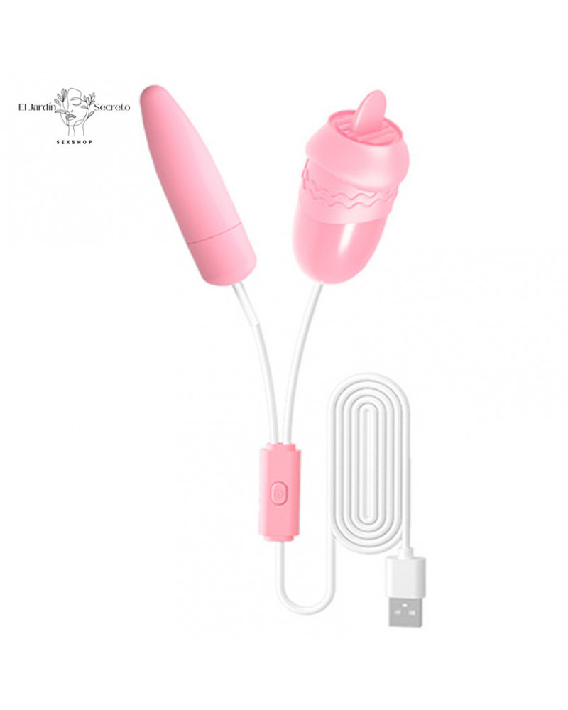Mini Bala Vibradora Doble Estimulación Lengua Clítoris y Punto G