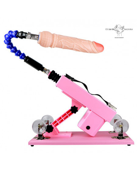 Sex Machine Maquina Sexual automática Pink Extension 4 Dildos