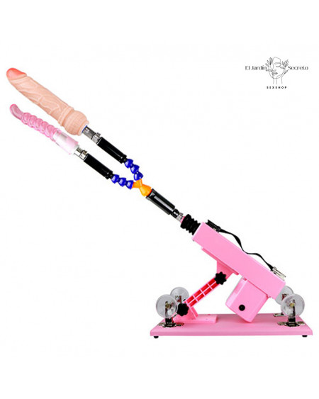 Sex Machine Maquina Sexual automática Pink Extension 4 Dildos