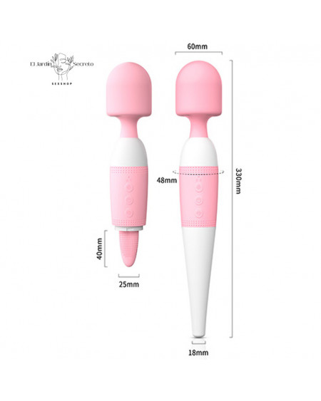 Vibrador Cabeza Flexible y Lengua para clítoris Tongue Sex AV Stick Pink