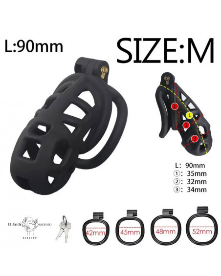Jaula Para Pene BDSM Talla M 9cm Cinturón de castidad