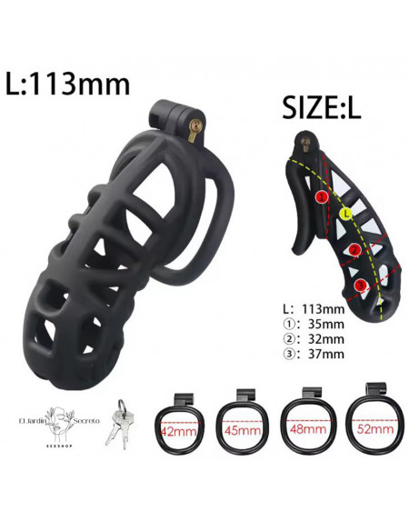 Jaula Para Pene BDSM Talla L 11cm Cinturón de castidad Sado