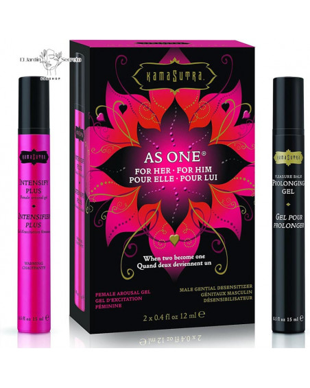 Kit Prolongador Sexual él y ella As One Intensify Plus Gel Kamasutra