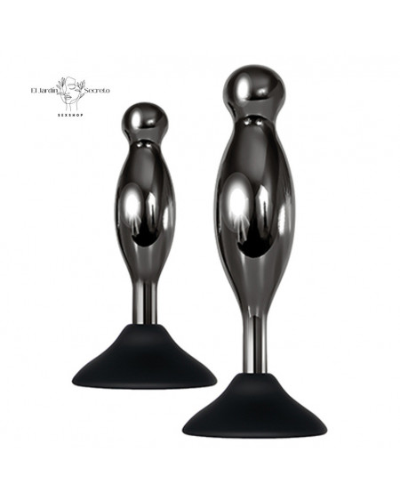 Kit 2 Plug Anal Metálico base de succión Joy Sticks Evolved