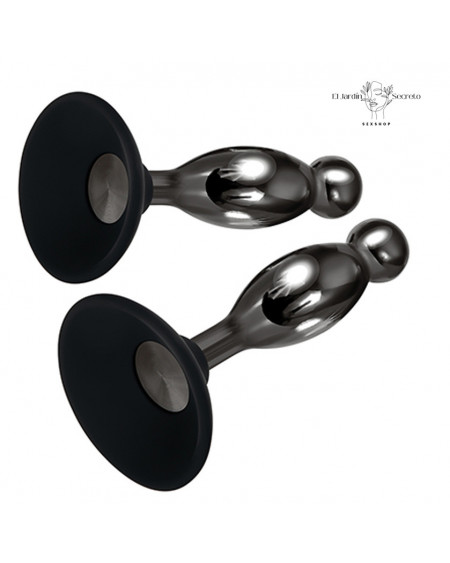 Kit 2 Plug Anal Metálico base de succión Joy Sticks Evolved