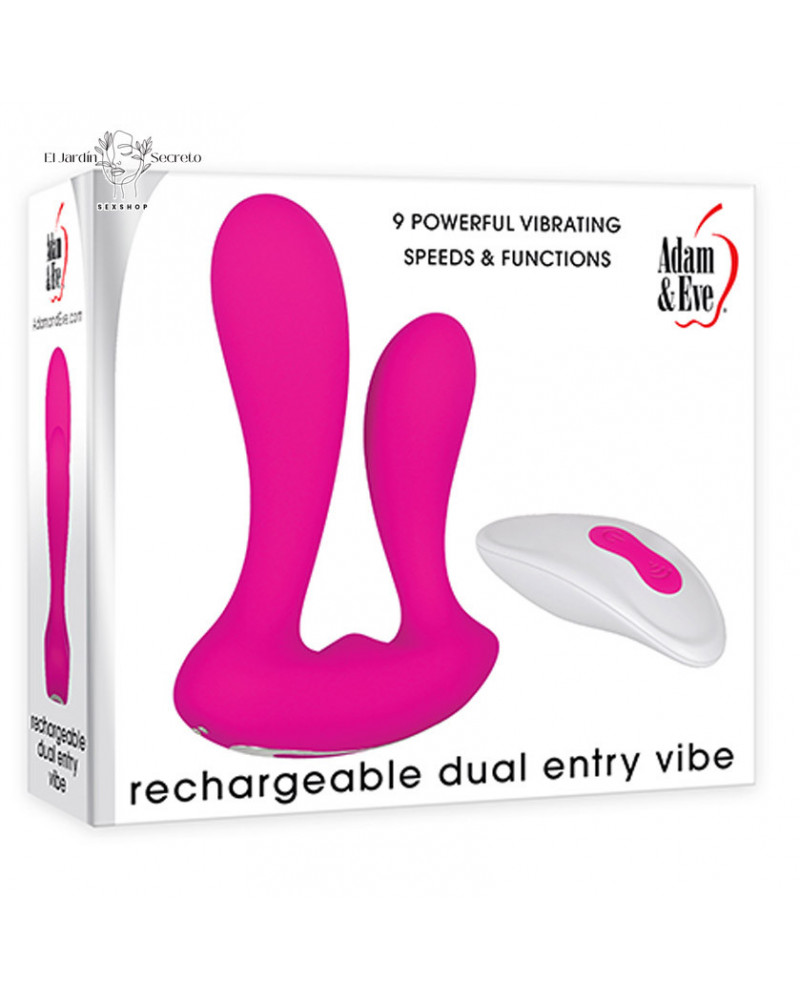 Vibrador 12cm Sexo doble Anal Vagina Clítoris Dual Entry Vibe Adam & Eve
