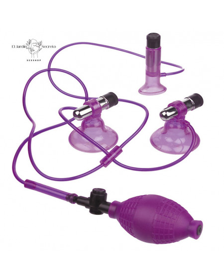 Bomba vibradoras para pezones y clítoris Triple Suckers Pipedream