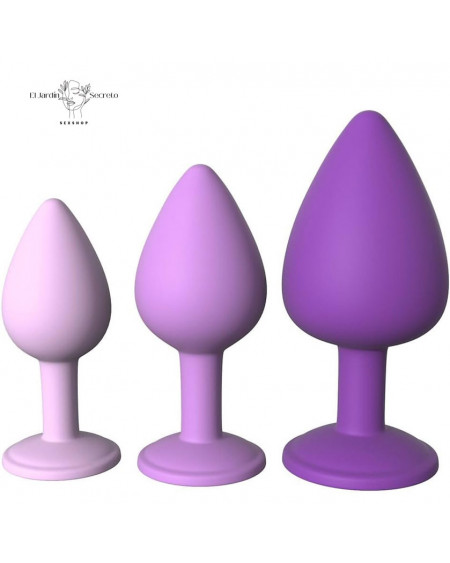 Kit 3 Plug Anal Silicon Base de Diamante Her Little Gems Trainer Set Pipedream