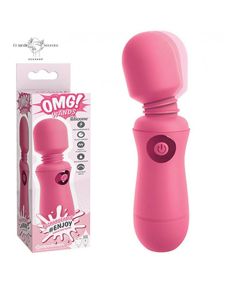Vibrador 20cm Cabeza Flexible OMG Wands Fuchsia Pipedream