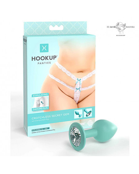 Tanga con Plug Anal Hookup Secret Gem XL-XXL de Pipedream