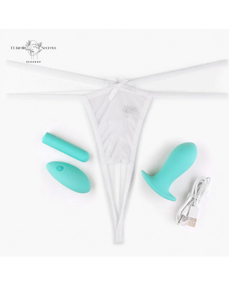 Tanga con Plug Anal Vibración XL - XXL Hookup Remote Bow Tie G String