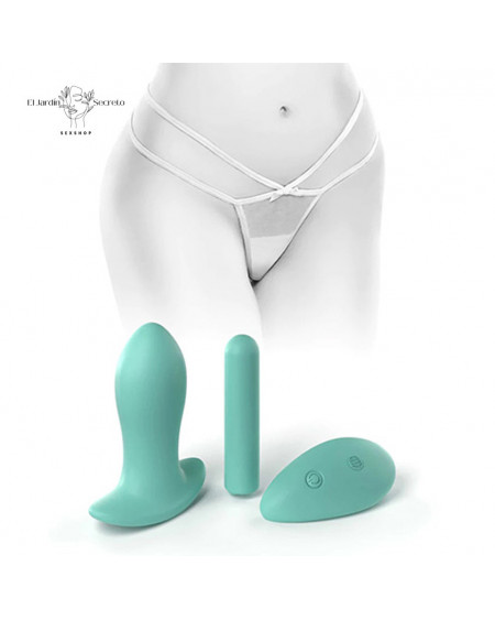 Tanga con Plug Anal Vibración talla S L Hookup Remote Bow Tie G String