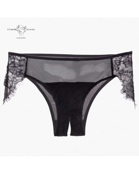 Pantys Negra Plug Anal Vibración Talla S-L Hookup Princess Panty