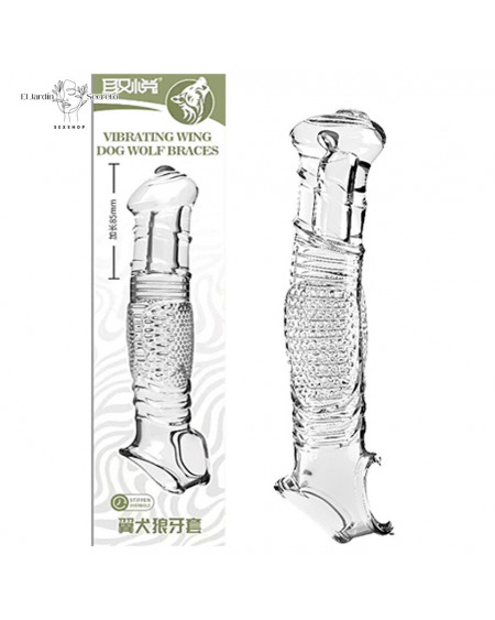 Funda Extensión 22cm transparente para tu pene Winged Dog Wolf