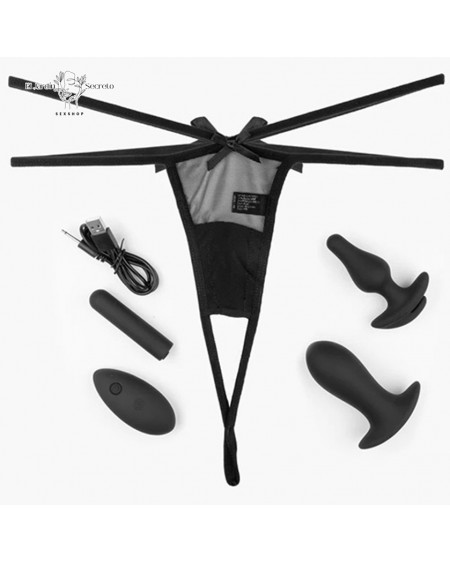 Tanga Triple Plug Anal Vibrador anal Talla XL-XXL Hookup Pipedream Teaser