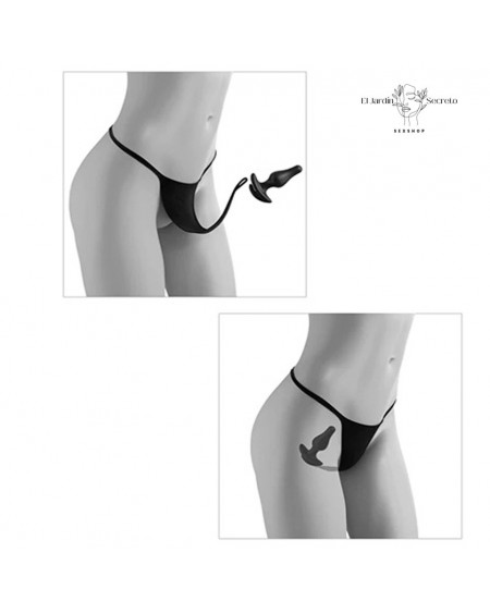 Bikini Plug Anal con Vibrador anal XL-XXL Hookup Remote Bowtie