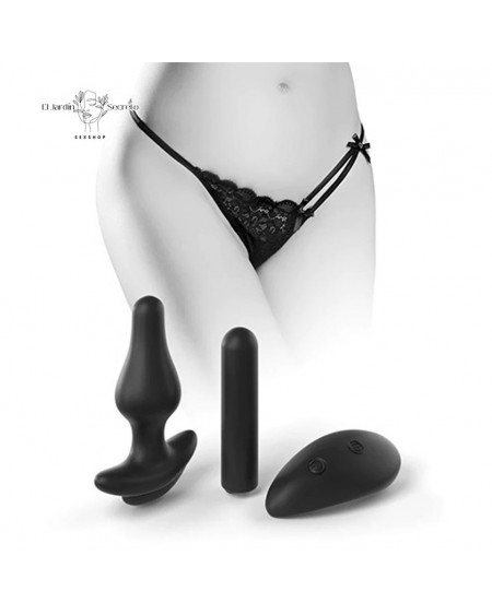 Bikini con Plug Anal Vibrador anal S-L Hookup Remote Bowtie